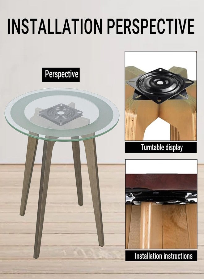 CHEOTIME 7 inch Bar Stool Swivel Plate, 360° Square Rotating Swivel Plate Chair Turntable Base Automatic Rebound Stool Rotating Base Turntable Hardwares for Home Bar Office - Image 3